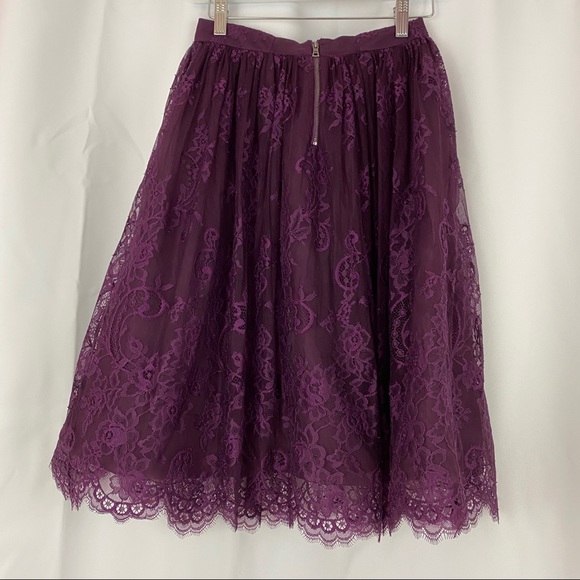 Alice + Olivia Perkins Pouf Purple Lace Skirt - Picture 6 of 8